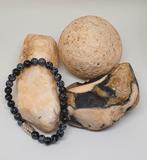 Bracelet fait à la main avec des pierres naturelles, neuf, Noir, Enlèvement ou Envoi, Élastique, Neuf