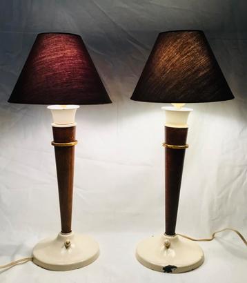 Paar antieke vintage design brocante lampjes beschikbaar voor biedingen
