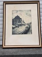 eau forte epreuve d artiste liege signe van den bossche, Antiek en Kunst, Kunst | Etsen en Gravures, Ophalen of Verzenden
