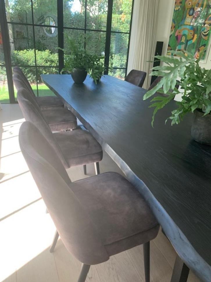 trendy eettafel met 8 stoelen, Huis en Inrichting, Tafels | Eettafels, Zo goed als nieuw, 100 tot 150 cm, 200 cm of meer, Vijf personen of meer