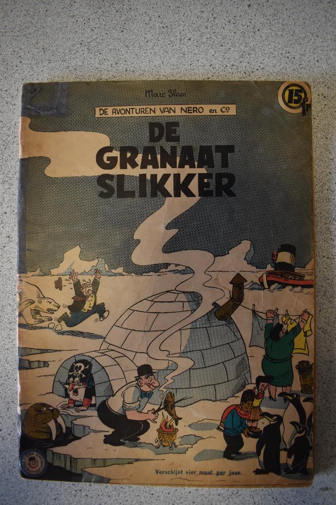Nero Reeks 1_ N22 De Granaatslikker_1 druk_1957, Boeken, Stripverhalen, Gelezen, Eén stripboek, Ophalen of Verzenden