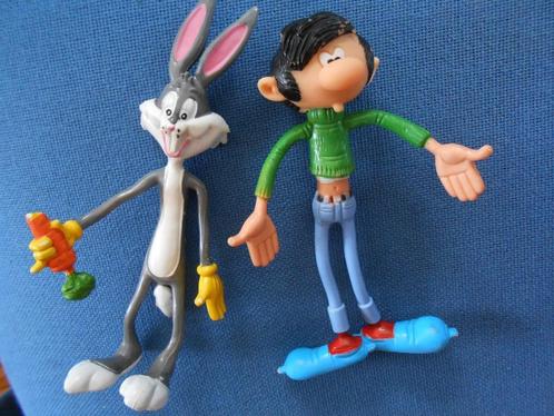 figurines flexibles vintage 1978  Gaston Lagaffe, Bugs bunny, Verzamelen, Beelden en Beeldjes, Gebruikt, Ophalen