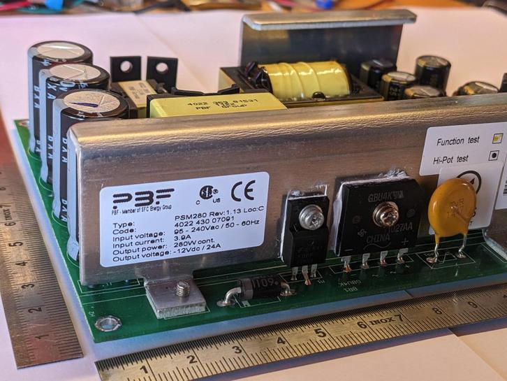 Open Chassis voeding - 12 Vdc / 24 A (280 W continu), Hobby en Vrije tijd, Elektronica-componenten, Gebruikt, Ophalen of Verzenden