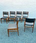 6 vintage houten stoelen, Huis en Inrichting, Stoelen, Ophalen, Gebruikt