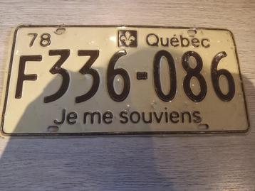 Plaque immatriculation Québec " Je me souviens " Blanche, Autos : Divers, Supports de plaque d'immatriculation, Enlèvement ou Envoi