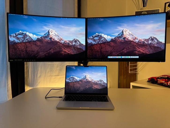 2x MSI MAG241 (C & CV) + dubbele arm, Informatique & Logiciels, Moniteurs, Comme neuf, Gaming, Enlèvement