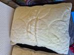 Waterkussen met overtrek 50 x 70 cm in 100% wol, Ophalen, Gebruikt, Beige, Tweepersoons
