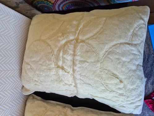 Waterkussen met overtrek 50 x 70 cm in 100% wol, Huis en Inrichting, Slaapkamer | Beddengoed, Gebruikt, Kussen, Tweepersoons, Beige
