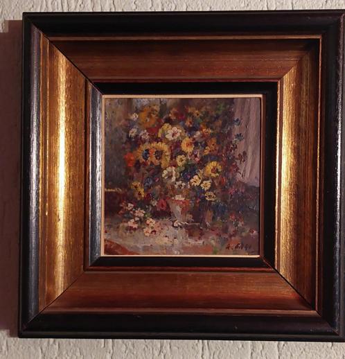 Set van 3 bloemenschilderijen – Ronald Ergo – olieverf op do, Antiek en Kunst, Kunst | Schilderijen | Klassiek, Ophalen