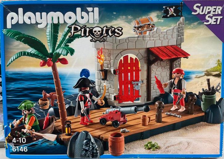 Playmobil piraten set 6146, Kinderen en Baby's, Speelgoed | Playmobil, Zo goed als nieuw, Complete set, Ophalen