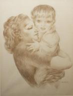 Raphael De Buck (1902-1986): Moederliefde (65 x 84 cm), Enlèvement ou Envoi