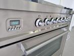 🍀Luxe Fornuis Boretti 90 cm rvs digitaal Frytop 1 oven, Elektronische apparatuur, 60 cm of meer, 5 kookzones of meer, Vrijstaand