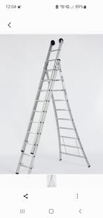 Ladder alu 3 x 10 sporten, Doe-het-zelf en Bouw, Ophalen, Gebruikt, Ladder, Opvouwbaar of Inschuifbaar
