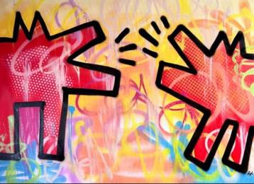 Grafisch werk van Gunnar Zyl - Dogs / Keith Haring & Zyl beschikbaar voor biedingen