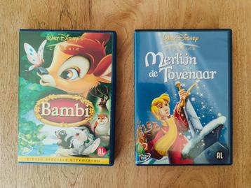 Disney DVD's: Bambi + Merlijn de tovernaar