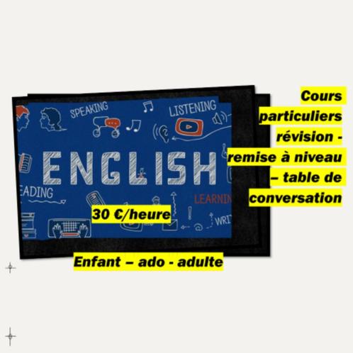 Cours particulier - Anglais/Néerlandais, Diensten en Vakmensen, Bijles, Privé-les en Taalles, Bijles, Remedial teaching, Taalles