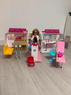 Barbie ziekenwagen met mobiele dokterspraktijk incl pop, Ophalen, Zo goed als nieuw, Barbie