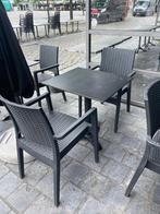 Zwarte terras Tafel, Tuin en Terras, Tuintafels, Ophalen, Gebruikt, Vierkant, Metaal