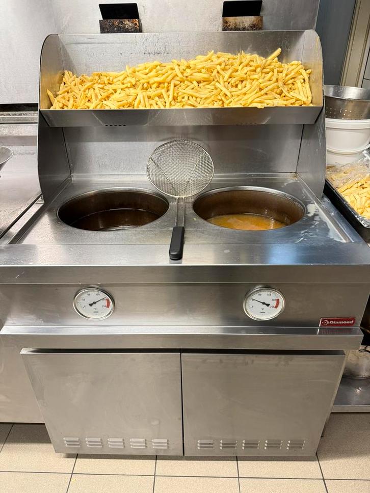 Friteuse professionnelle DIAMOND – 2 cuves 12,5 L (213 kW), Elektronische apparatuur, Frituurpannen, Gebruikt, 4 liter of meer