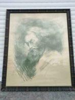 lithographie homme signe j van de veegaete, Ophalen of Verzenden