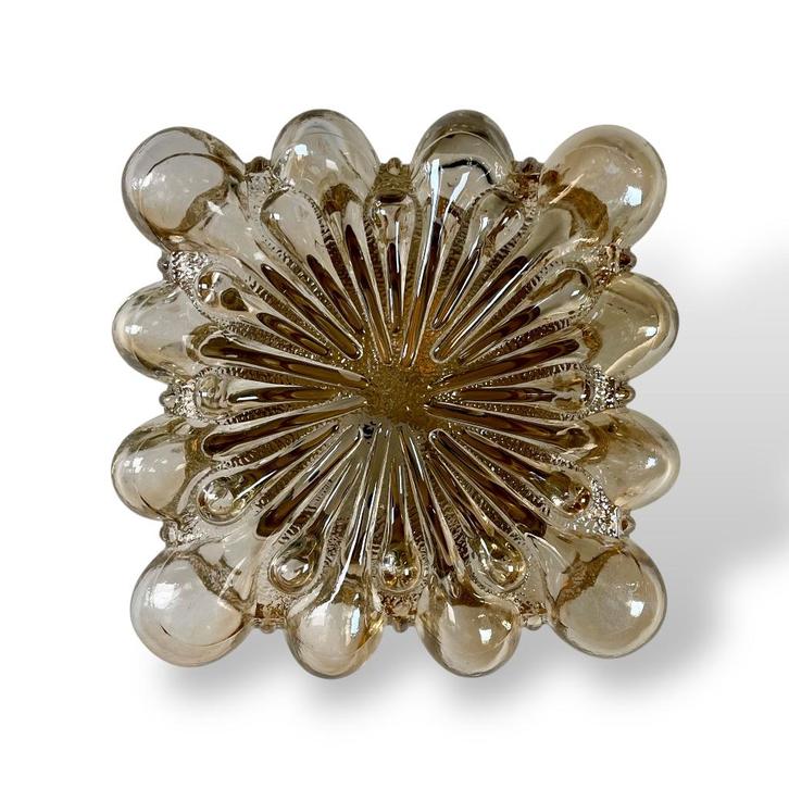 Bubbleglass lamp, Helena Tynell voor Glashutte Limburg, Huis en Inrichting, Lampen | Plafondlampen, Zo goed als nieuw, Glas, Metaal