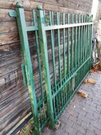 Dubbele poort 434br plus palen en enkel poortje 123br +paal, Jardin & Terrasse, Portes de jardin, Comme neuf, 150 à 200 cm, Enlèvement