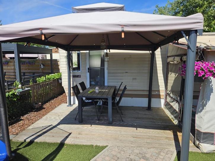 Sta caravan met plek op Campinastrand, Caravans en Kamperen, Stacaravans, tot en met 2, Ophalen of Verzenden