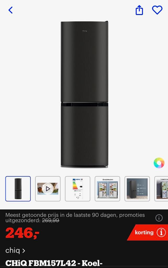 Koelkast met Diepvries, Elektronische apparatuur, Koelkasten en IJskasten, Zo goed als nieuw, Ophalen