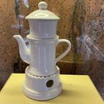 Oude porseleinen rechaud met koffiekan, filter, deksel. Mooi, Huis en Inrichting, Ophalen of Verzenden, Glas
