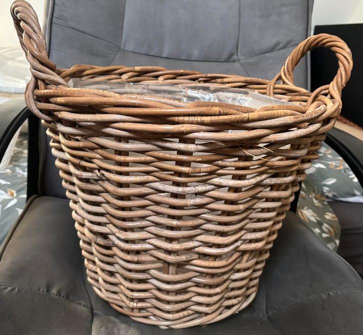 Rieten mand met oortjes (groot formaat), Fietsen en Brommers, Fietsaccessoires | Fietsmanden, Nieuw, Ophalen
