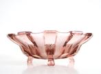 Art Deco fruitschaal - Vintage roze persglazen schaal, Ophalen of Verzenden