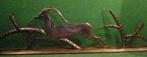 ART DECO DECORATIEF STANDBEELD "ANTILOPE" PATINA METAAL, Ophalen of Verzenden