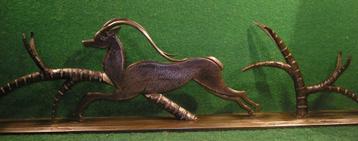 STATUE DECORATIVE ART DECO "ANTILOPE" METAL PATINE, Enlèvement ou Envoi
