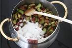 rabarbercompote,  potjes, Ophalen