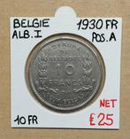 10 FR   1930 FRANS   POS.A   ALBERT I    BELGIE  € 25, Enlèvement ou Envoi, Métal, Monnaie en vrac