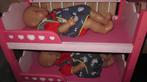 Lit superposé pour poupées en bois rose/blanc, Enfants & Bébés, Jouets | Jouets en bois, Comme neuf, Meuble ou Kitchenette, Enlèvement ou Envoi