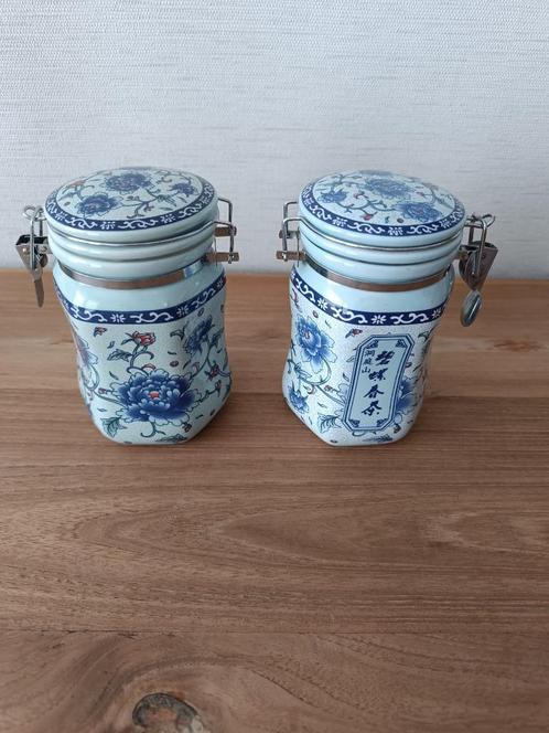 2 mooie oude Chineese voorraad potten met stempel, Antiek en Kunst, Curiosa en Brocante, Ophalen of Verzenden