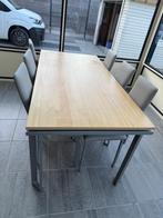 Tafel met 6 leer stoelen krasvrij, Huis en Inrichting, Tafels | Eettafels, Ophalen, Zo goed als nieuw