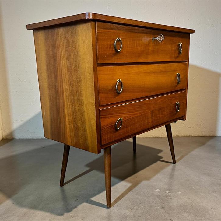 Vintage houten mini ladekast / commode, Kinderen en Baby's, Kinderkamer | Commodes en Kasten, Zo goed als nieuw, Commode, Ophalen of Verzenden