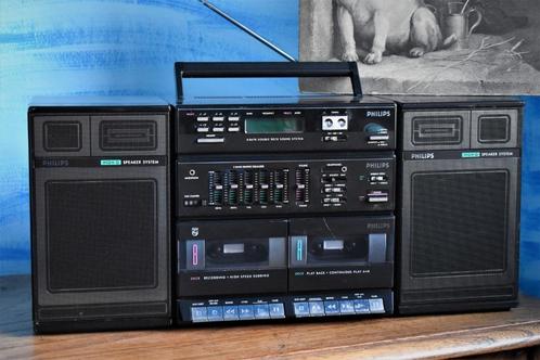 Philips D8678 DOUBLE DECK SOUND SYSTEM BOOMBOX VINTAGE, Audio, Tv en Foto, Radio's, Ophalen of Verzenden