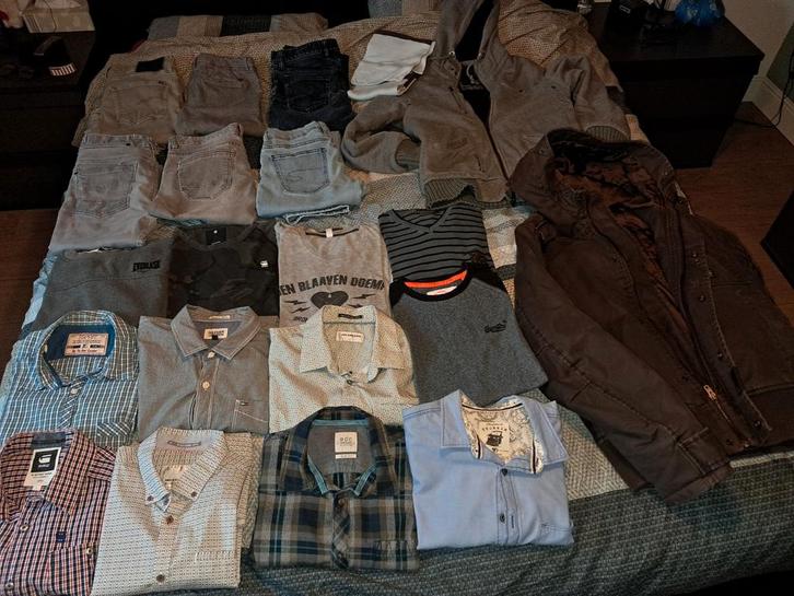 Lot heren merk kledij maat L (21stuks), Kleding | Heren, Heren-kledingpakketten, Maat 52/54 (L), Ophalen of Verzenden