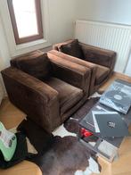 Design Bruin suede eenzit zetels, Ophalen, Gebruikt, Stof