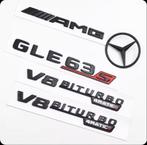Mercedes GLE 63 S Embleemset Zwart | V8 BITURBO 4MATIC+ AMG, Auto diversen, Autostickers, Ophalen of Verzenden