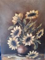Schilderij Zonnebloemen in vaas(zonder kader), Antiek en Kunst, Ophalen