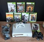 Xbox 360 blanche + 2 manettes+disque dur 120Gb +9 jeux, Ophalen, Met games, Met 2 controllers, Zo goed als nieuw