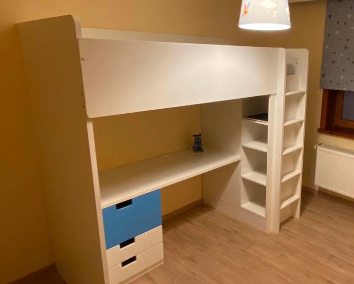 Stapelbed Hoogslaper met bureau, kast en boekenkast, Kinderen en Baby's, Kinderkamer | Stapelbedden en Hoogslapers, Zo goed als nieuw