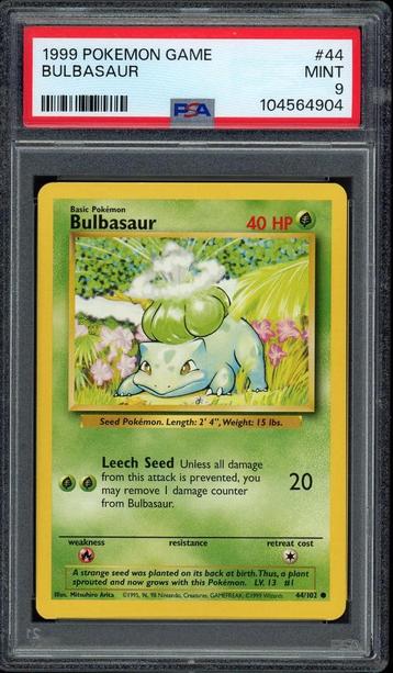 Bulbasaur [Shadowless] PSA 9 - 44/102 - Base Set 1999 beschikbaar voor biedingen