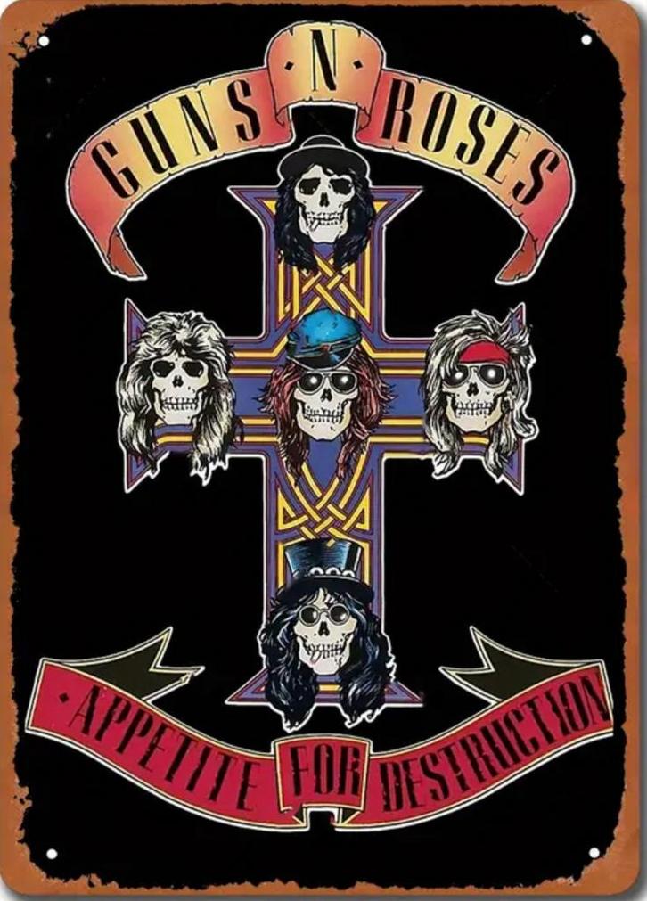 Reclamebord Guns N Roses Appetite For Destruction - mancave, Verzamelen, Merken en Reclamevoorwerpen, Zo goed als nieuw, Reclamebord