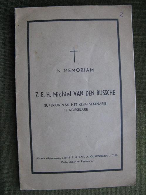 éloge funèbre ZEH Michiel van den Bussche, Livres, Ésotérisme & Spiritualité, Envoi