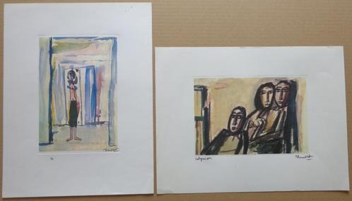 THEO HUMBLET / LOT VAN 2 STUKS / KLEUROFFSET / 33x25cm / SIG, Antiek en Kunst, Kunst | Litho's en Zeefdrukken, Ophalen of Verzenden